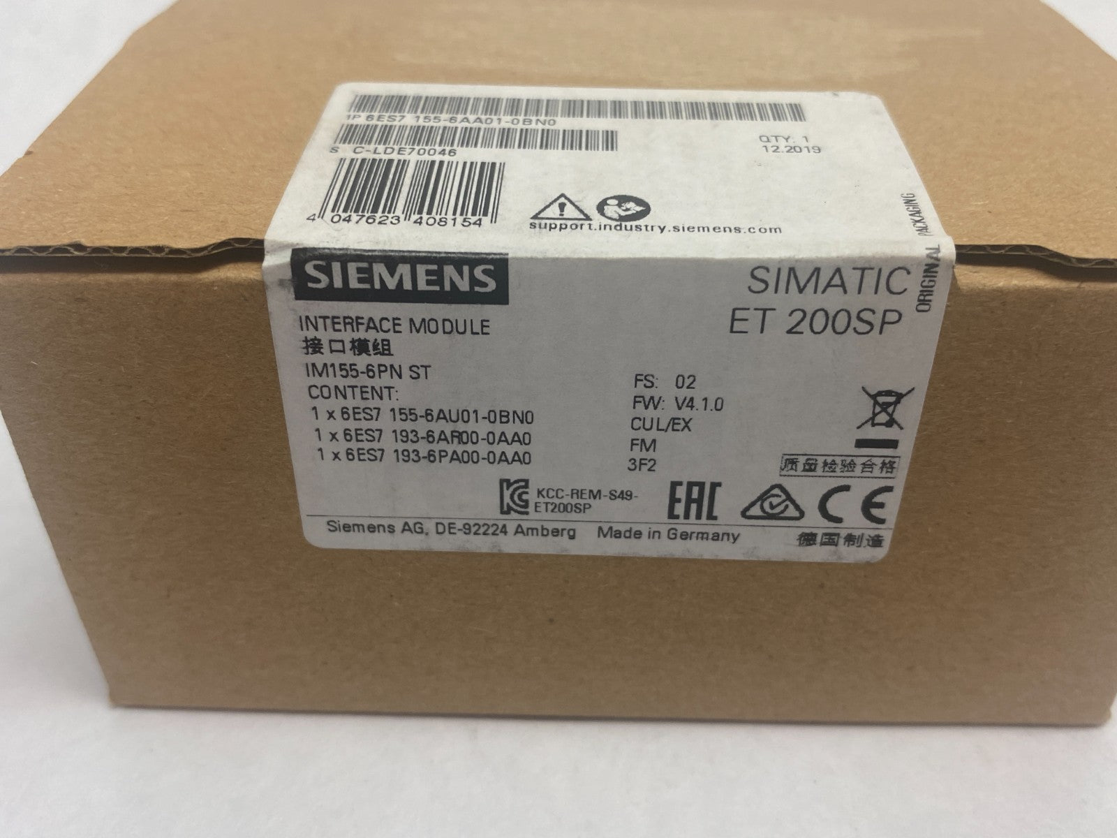 Siemens 6ES7 155-6AA01-0BN0 SIMATIC ET 200SP Interface Module IM155-6PN ST - Maverick Industrial Sales