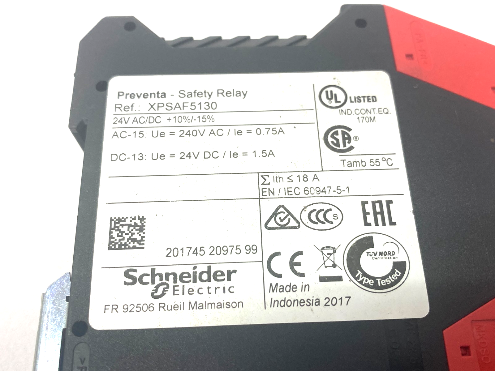 Schneider Electric XPSAF5130 Preventa Safety Relay - Maverick Industrial Sales