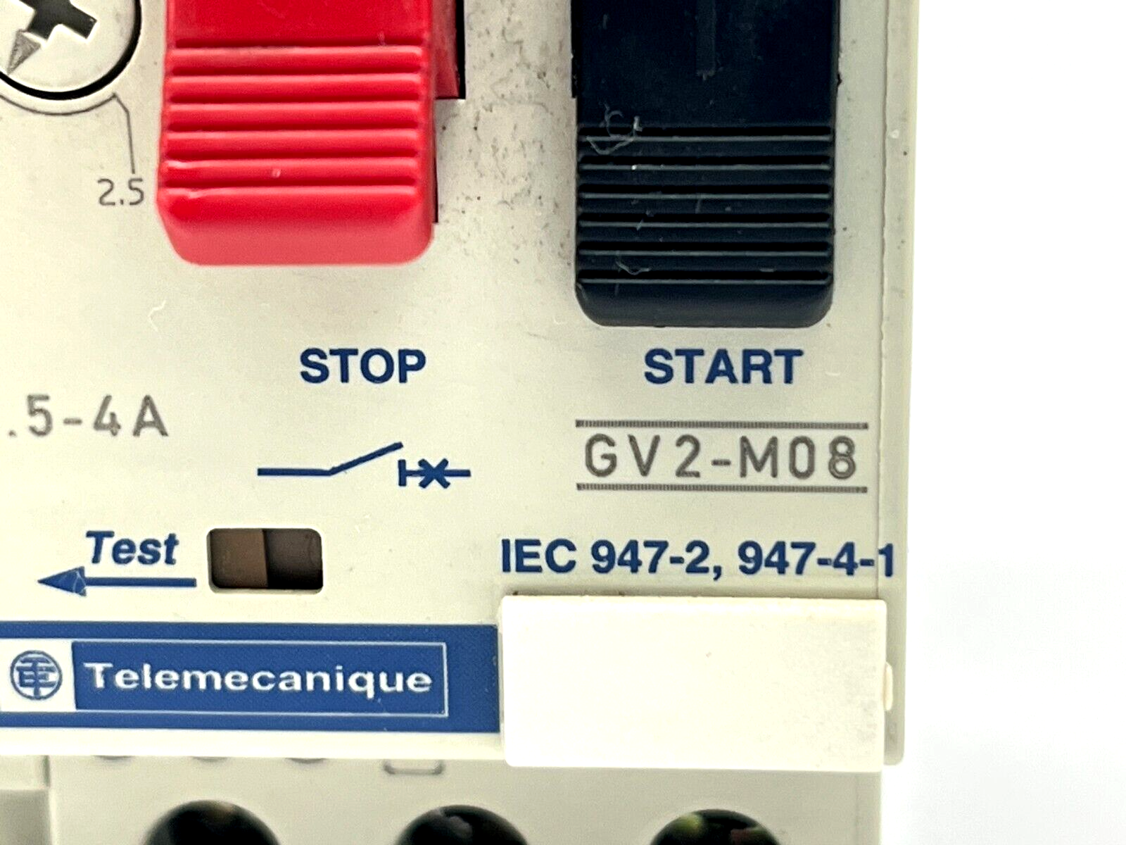 Telemecanique GV2-M08 Motor Circuit Breaker 2.5-4A w/ GV2-AN11 Auxiliary Block - Maverick Industrial Sales