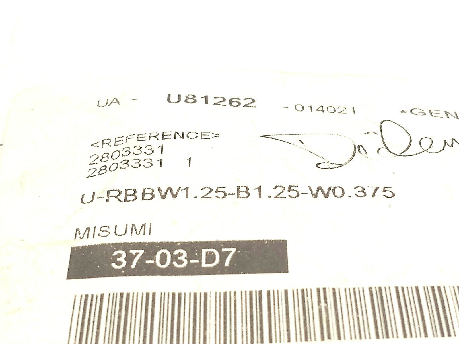 U-RBBW1.25-B1.25-W0.375 | MiSUMi Thread Hole Mounting Gussets - New – Open box - Maverick Industrial Sales