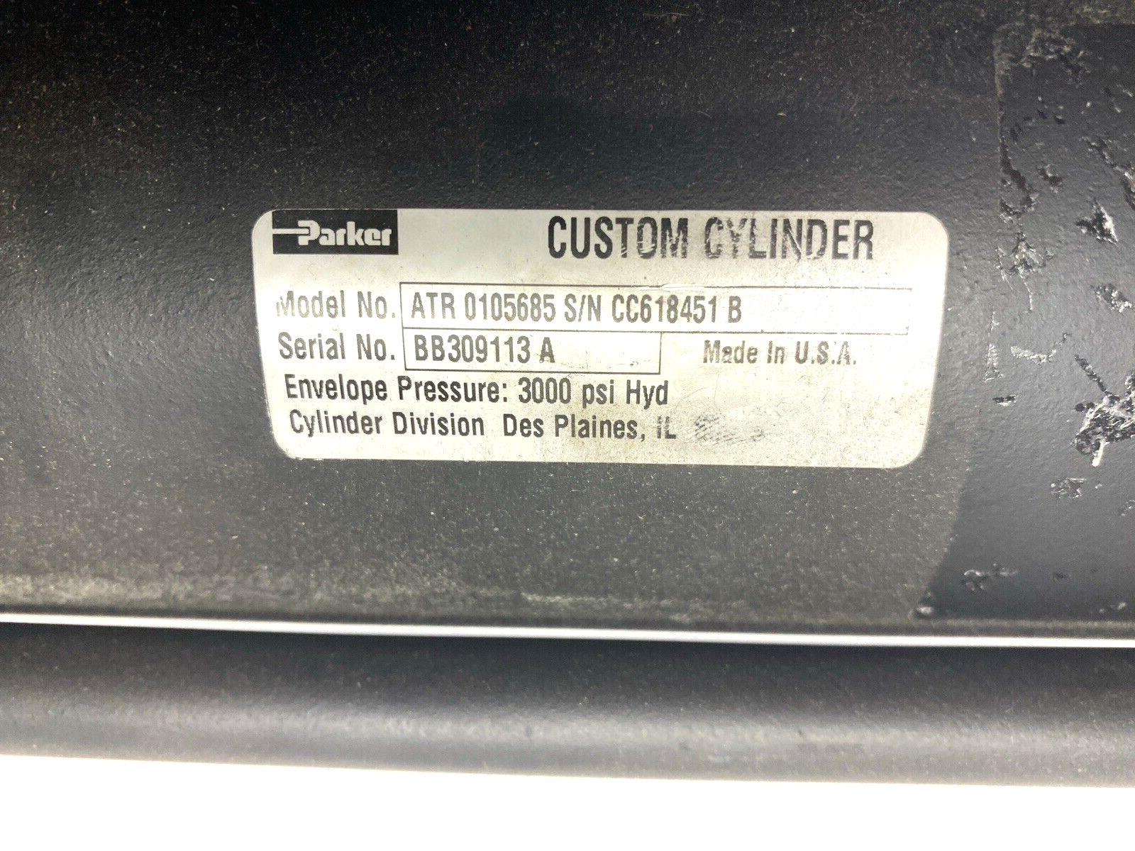 Parker ATR 0105685 S/N CC618451 B Hydraulic Cylinder - Maverick Industrial Sales