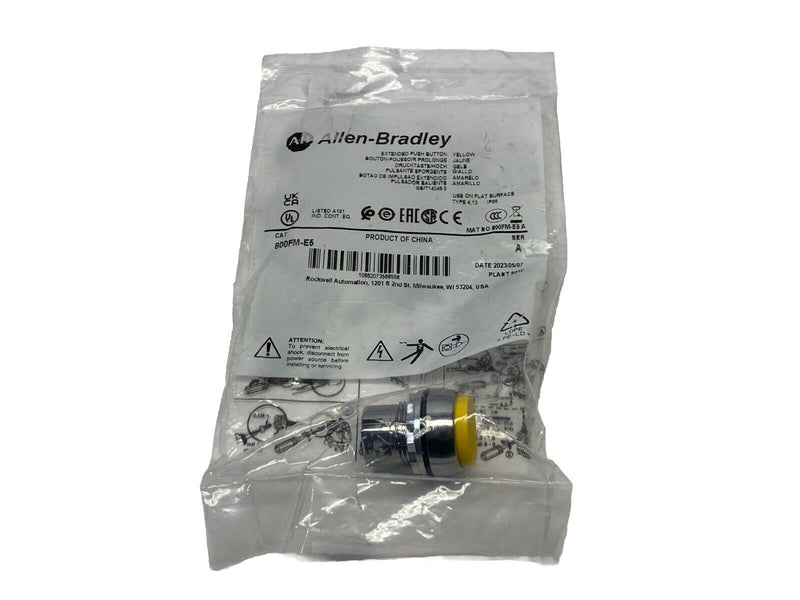 Allen Bradley 800FM-E5 Ser A Momentary Extended Push Button Yellow 22mm - Maverick Industrial Sales