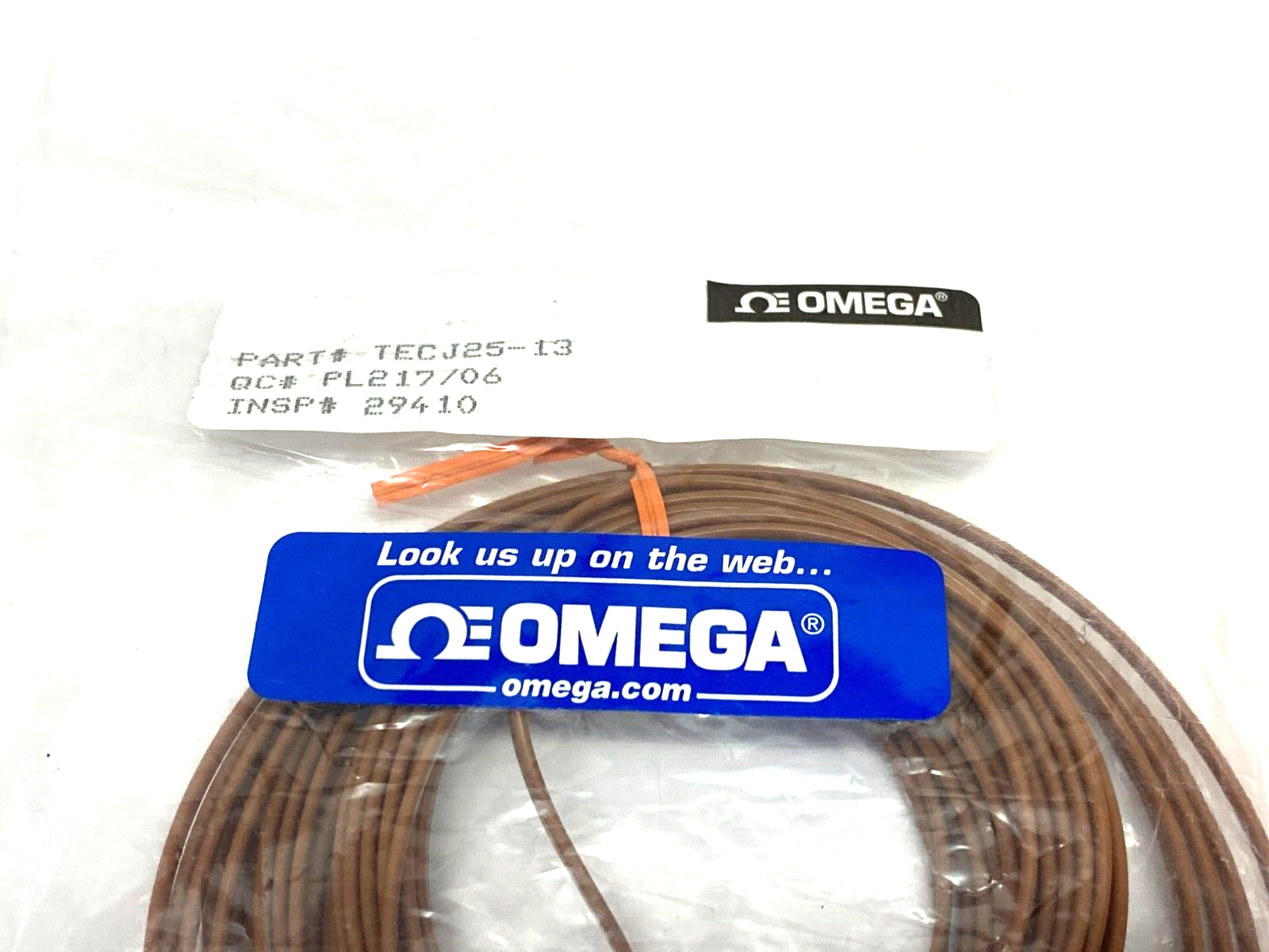 Omega TECJ25-13 Thermocouple Extension Cable Type J 2-Wire and Retractable Cable - Maverick Industrial Sales