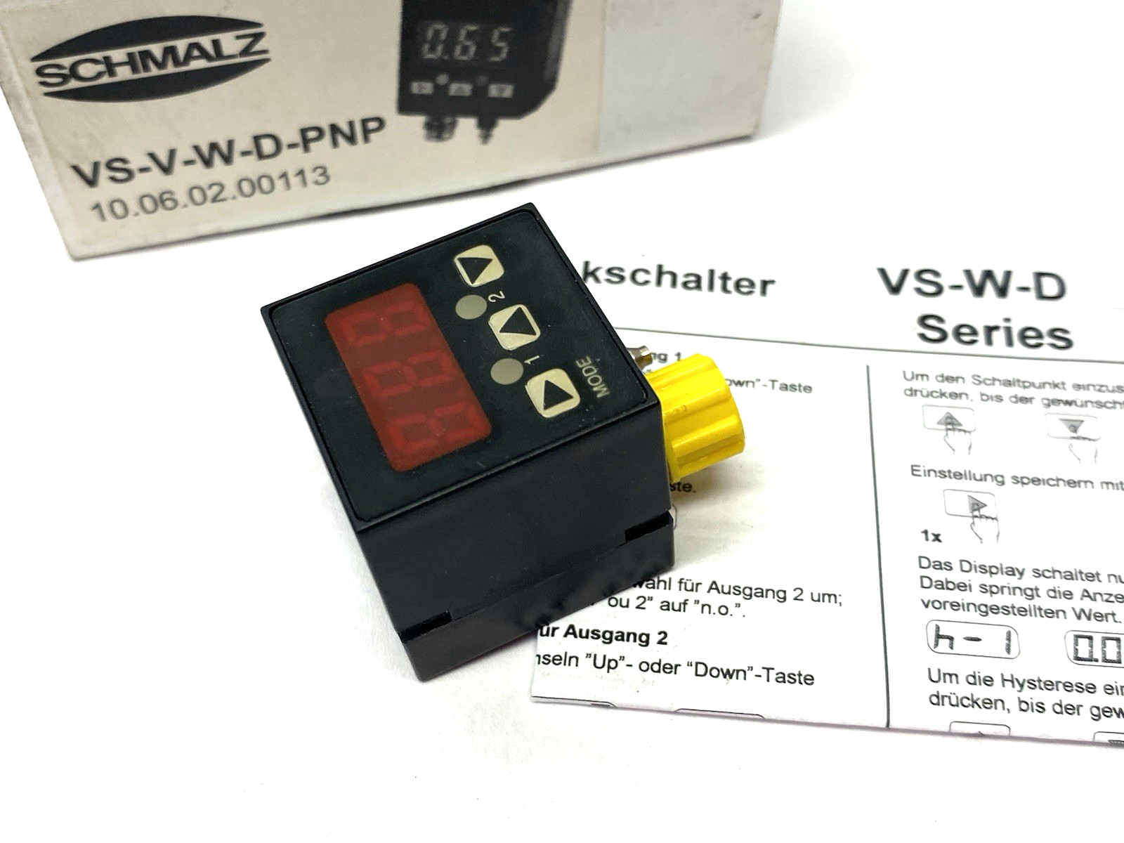 Schmalz VS-V-W-D-PNP Digital Vacuum and Pressure Switch 10.06.02.00113 - Maverick Industrial Sales