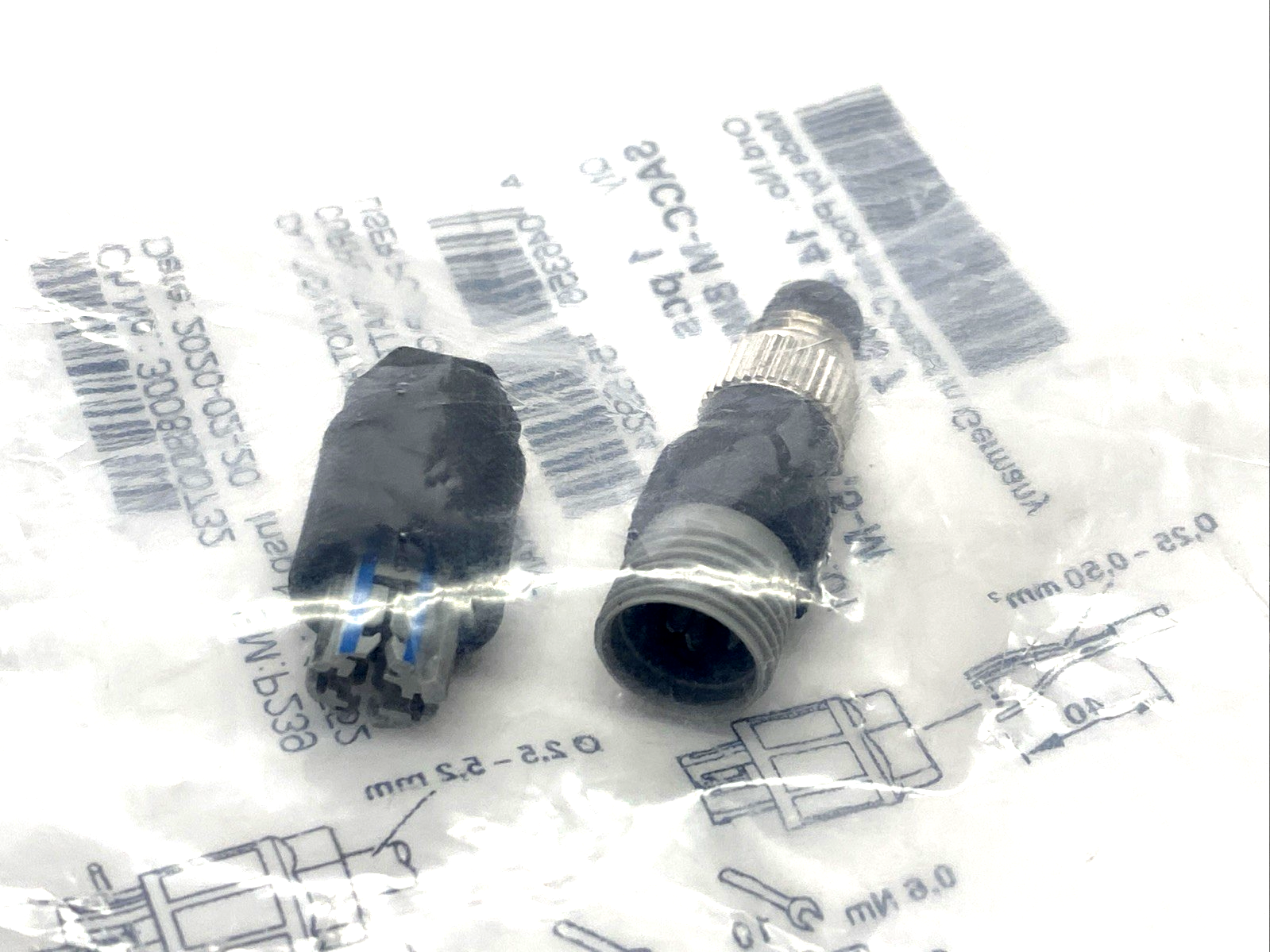 Phoenix Contact SACC-M 8MS-4QO-0,5-M Connector M8 4-Pin Male 1441037 - Maverick Industrial Sales