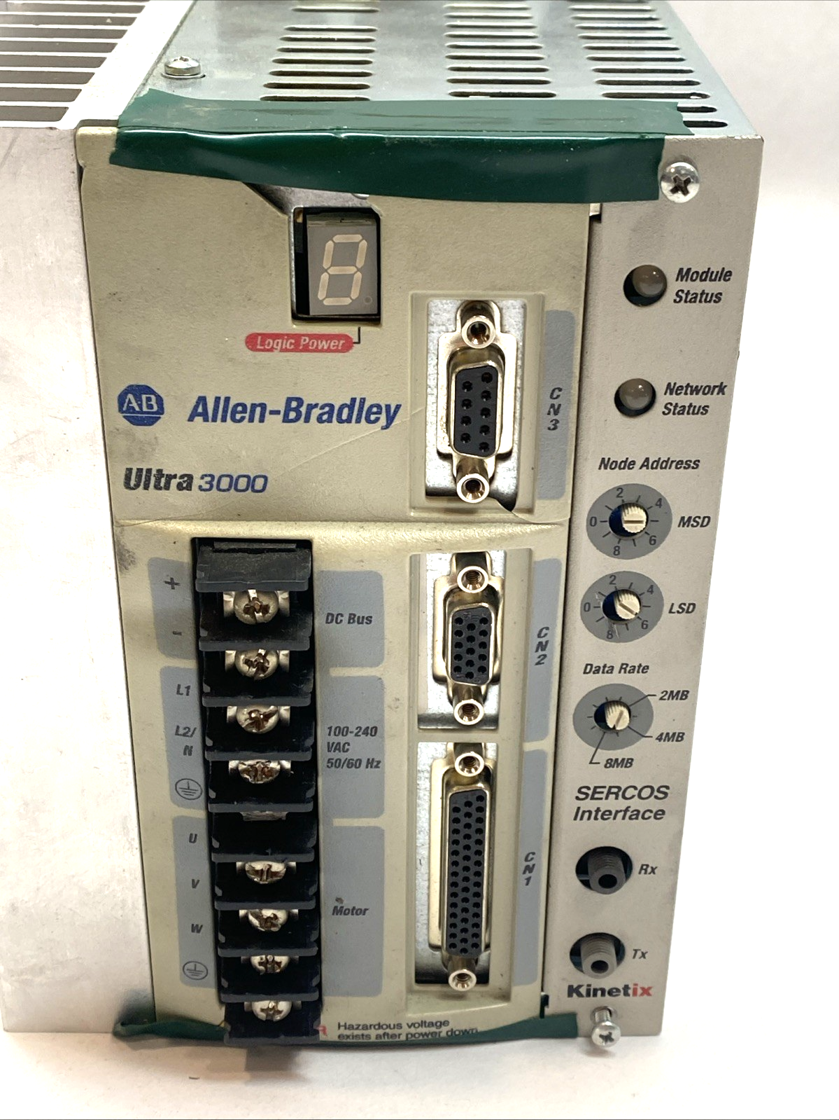 2098-DSD-020-SE | Allen-Bradley Ultra 3000 Servo Drive 10A 230VAC SERCOS - For parts or not working - Maverick Industrial Sales