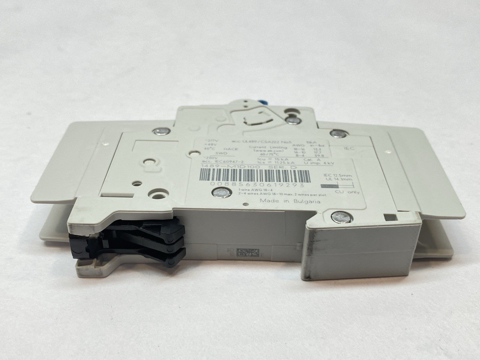 1489-M1D100 | Allen Bradley Ser D Miniature Circuit Breaker 10A 1P 277V - Used - Maverick Industrial Sales