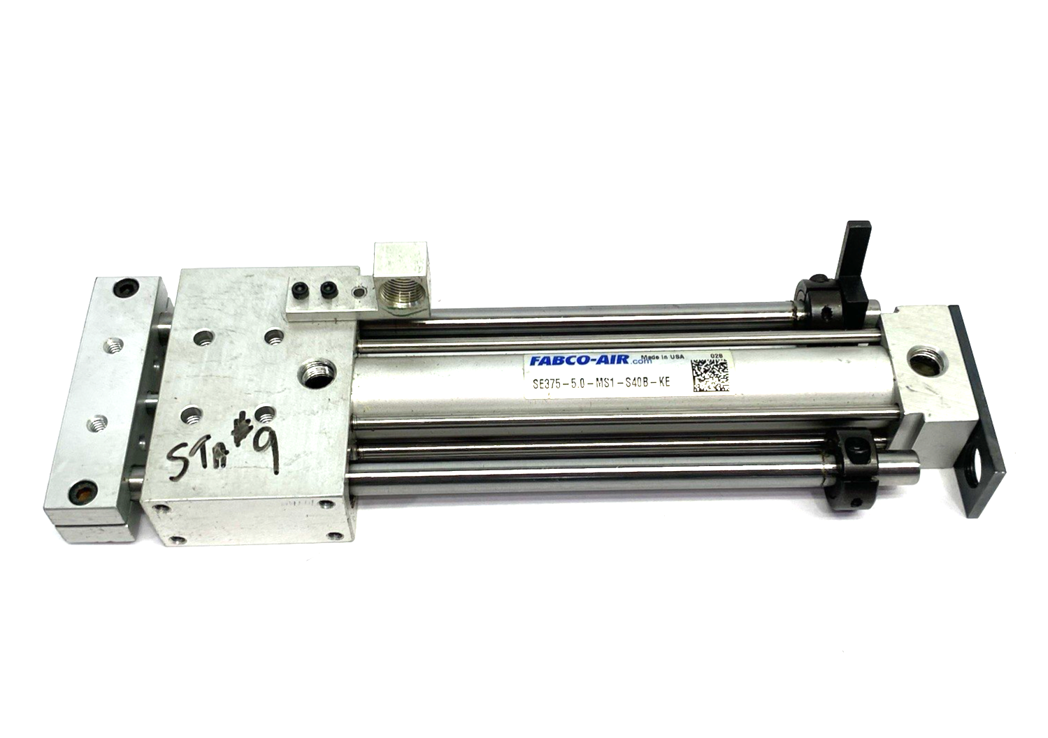 SE375-5.0-MS1-S40B-KE | Fabco Air Dbl-Act Pneumatic Linear Guided Slide Actuator - Used - Maverick Industrial Sales