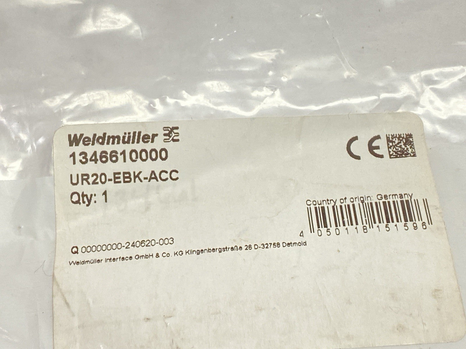 1346610000 | Weidmuller End Plate Set UR20-EBK-ACC - New Other - Maverick Industrial Sales
