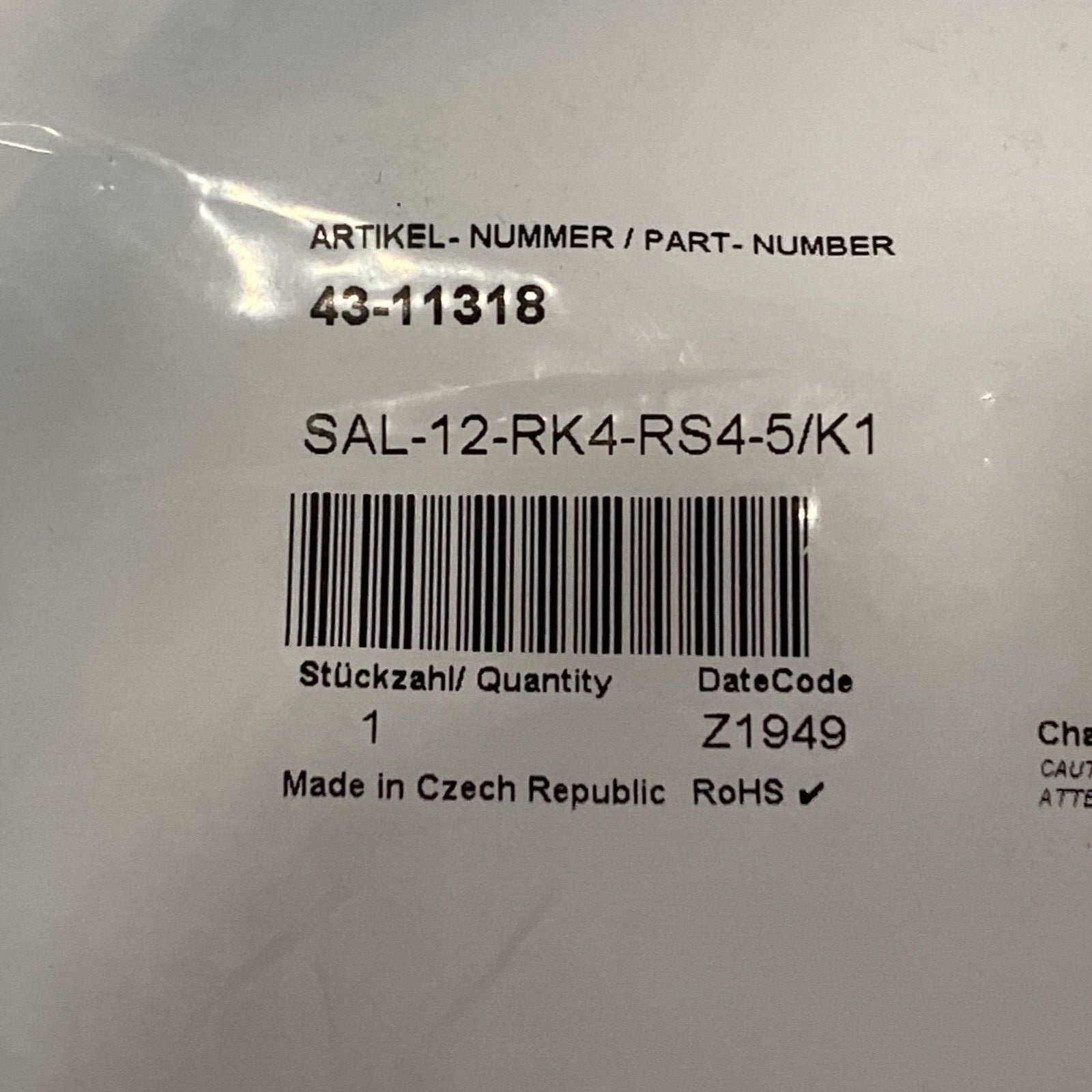 CONEC 43-11318 Cable SAL-12-RK4-RS4-5/K1 4-Pin Male Female - Maverick Industrial Sales