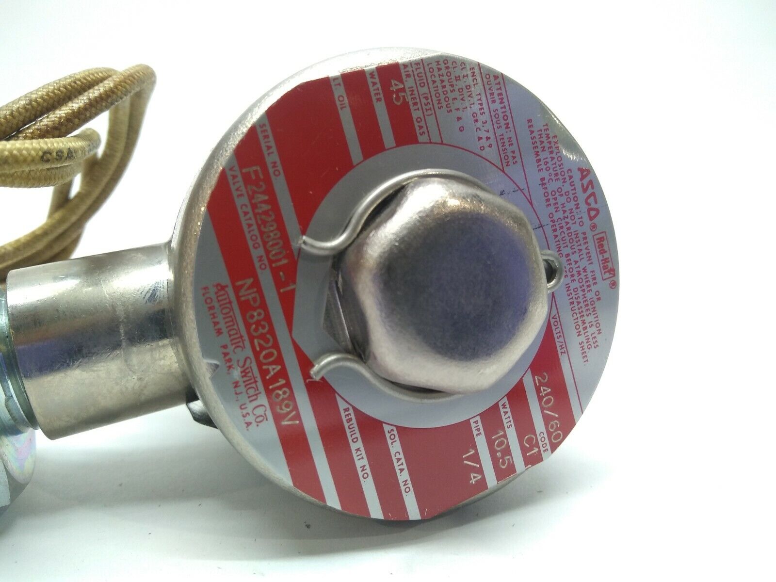 Asco NP8320A189V 240V Red-Hat 3-Way Solenoid Automatic Switch 1/4" 10.5W - Maverick Industrial Sales
