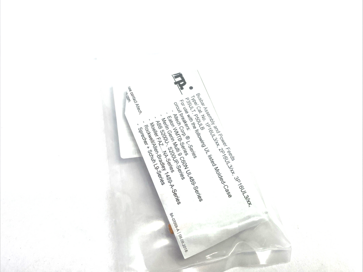Altech 2P16UL3/6 Standard Spacing 2-Phase Busbar UL 489 - Maverick Industrial Sales