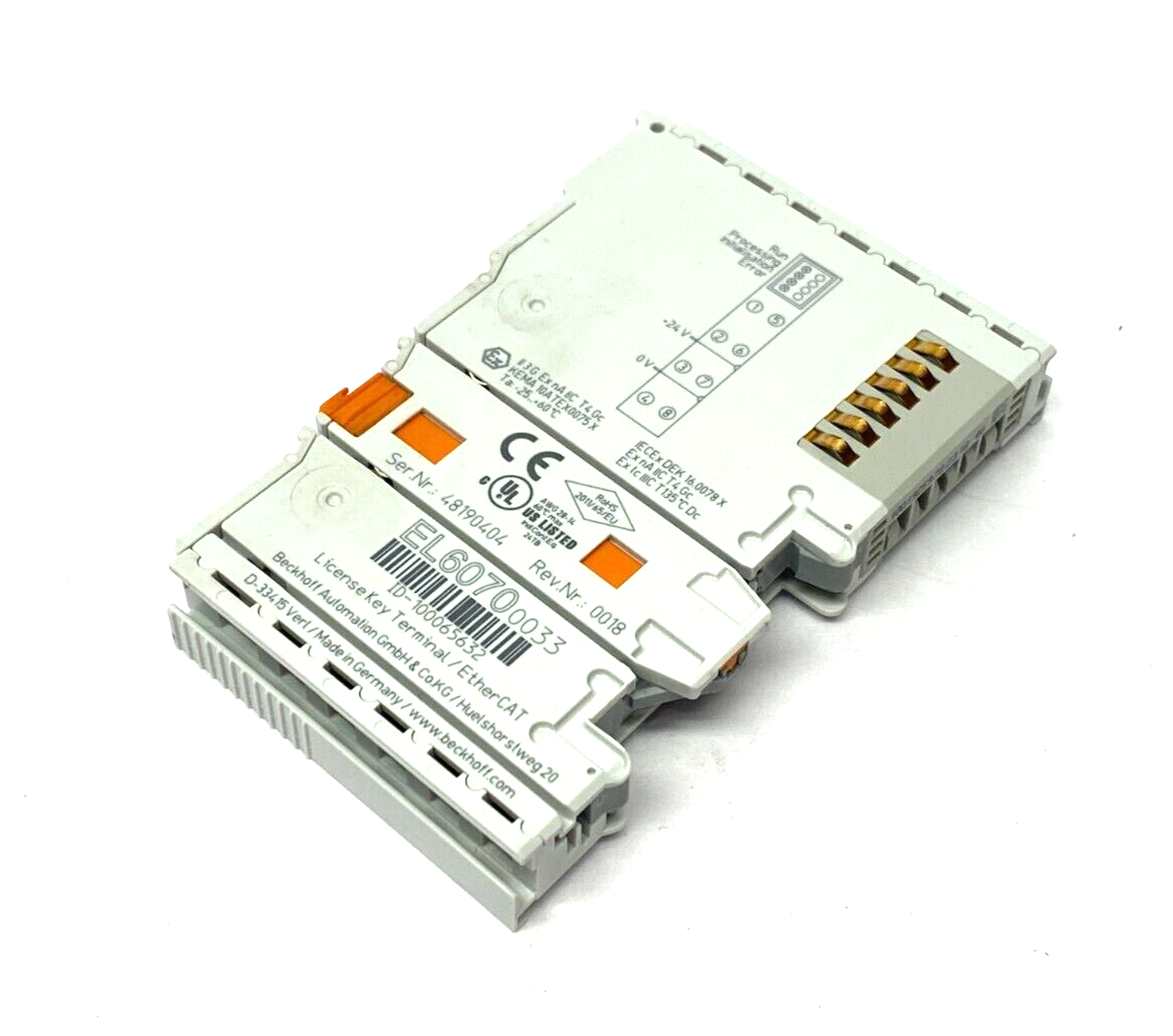 Beckhoff EL6070-0033 EtherCAT License Key Terminal Rev. 0018 - Maverick Industrial Sales