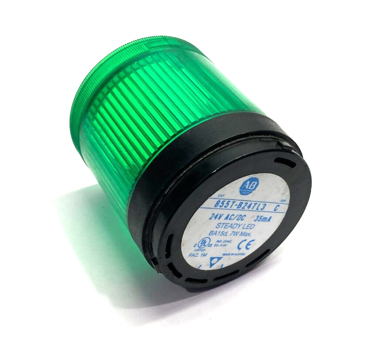 Allen Bradley 855T-B24TL3 Ser. C Steady LED Stack Light Module Green 24V NO BULB - Maverick Industrial Sales