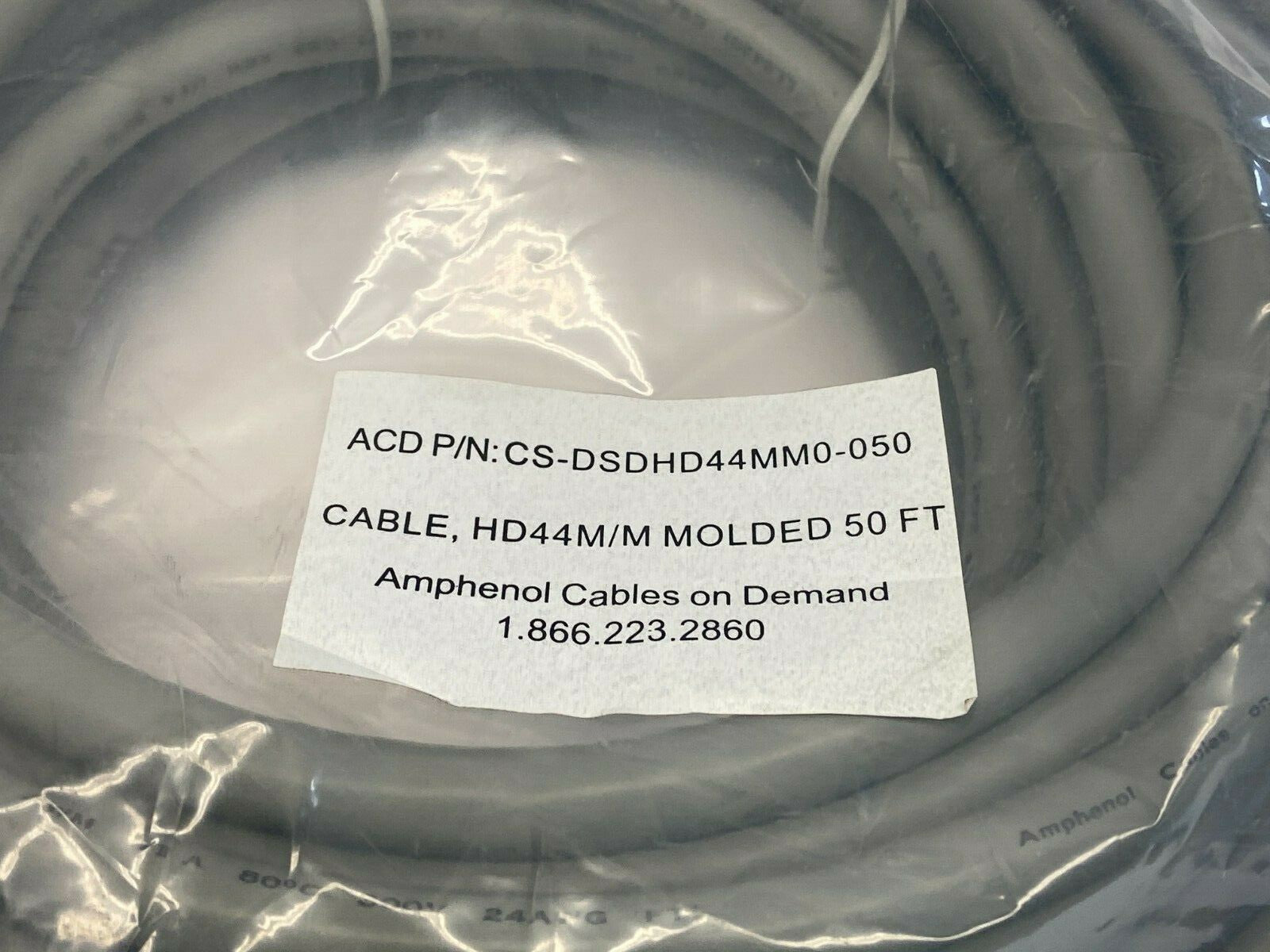 Amphenol CS-DSDHD44MM0-050 Male Heavy Duty D-Sub 44 Pin Cordset 50' FT - Maverick Industrial Sales