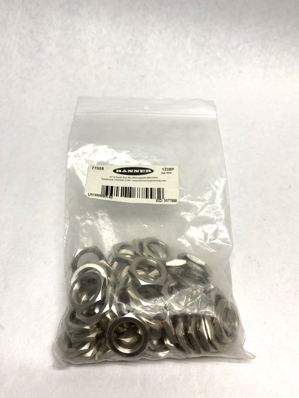 Banner LN18MMBR-50 KNURL NUTS BRASS M18, Pack of 50 - Maverick Industrial Sales