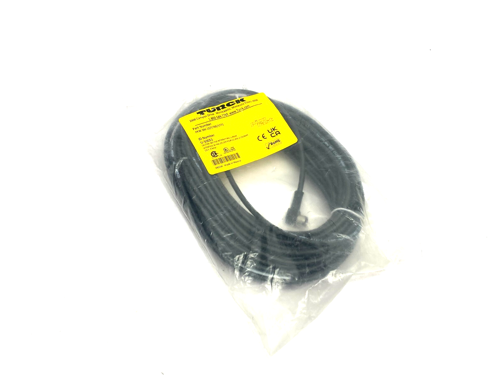 Turck PKW 3M-10/S760/S771 Picofast Single Ended Cordset U-50055 - Maverick Industrial Sales