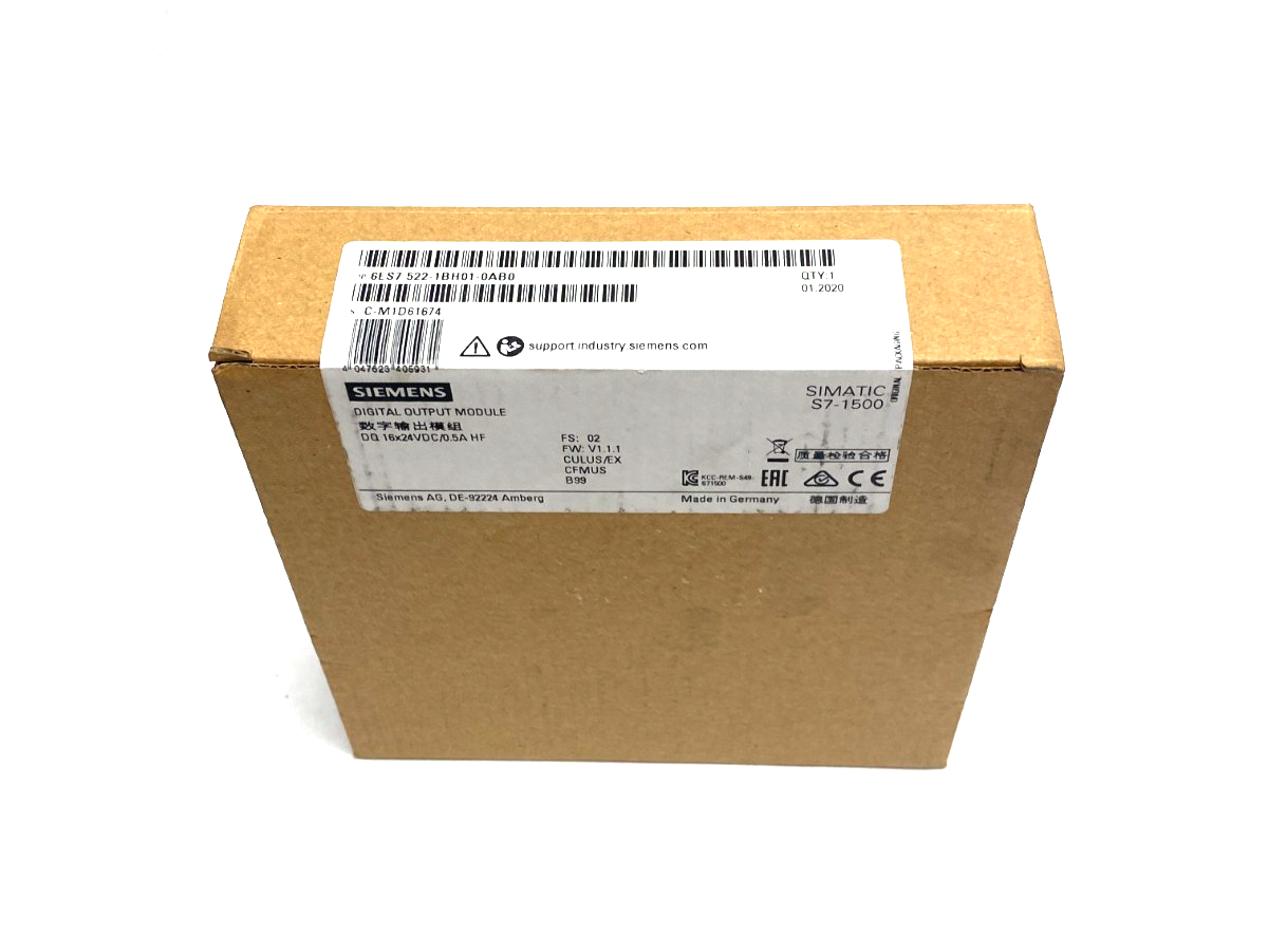 Siemens 6ES7 522-1BH01-0AB0 SIMATIC S7-1500 Digital Output Module DQ 16x24VDC - Maverick Industrial Sales