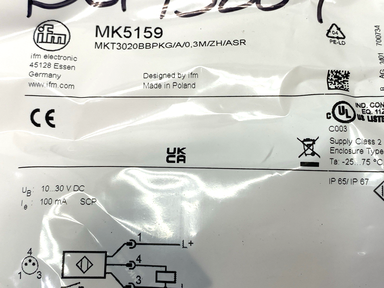 Ifm MKT3020BBKG/A/0,3M/ZH/ASR Magnetic Cylinder Sensor T-Slot Mount MK5159 - Maverick Industrial Sales