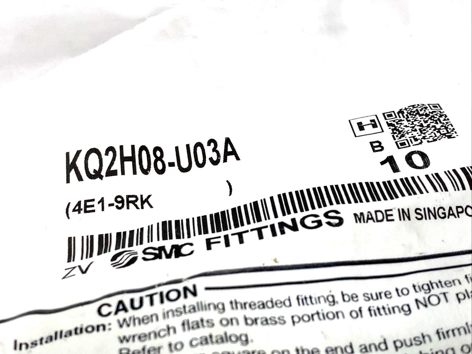 KQ2H08-U03A | SMC Pneumatic One-Touch Fitting For 8mm Tube O.D. x G 3/8" 10-PACK - New - Maverick Industrial Sales