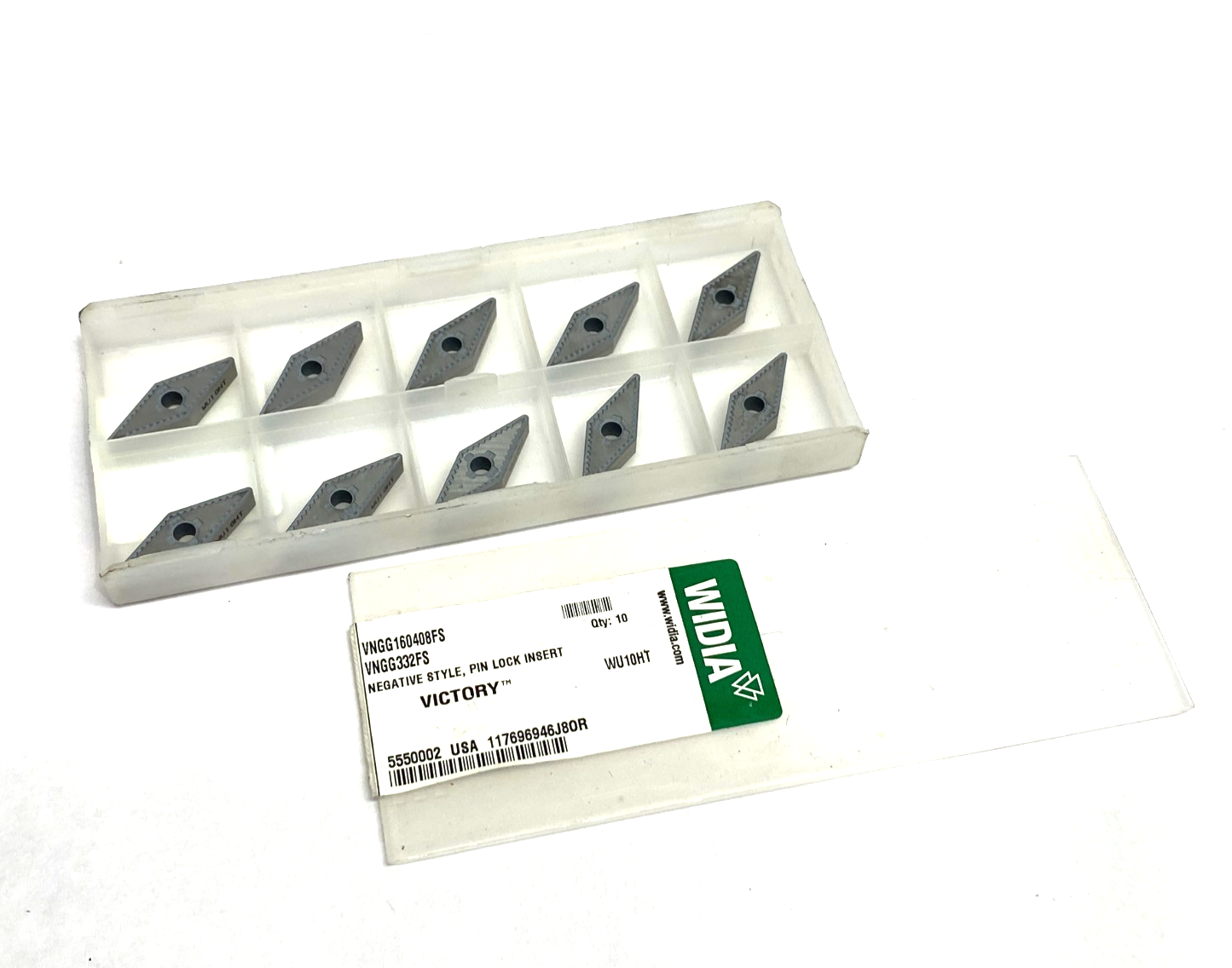 Widia 5550002 Victory™ Turning Insert Finishing Sharp VNGG160408FS PKG OF 10 - Maverick Industrial Sales