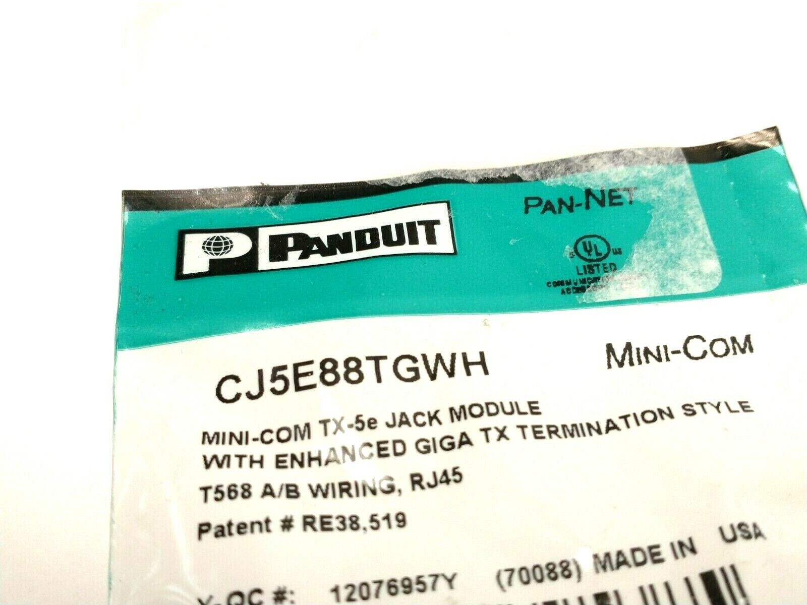 Panduit CJ5E88TGWH Mini-Com Cat 5e UTP RJ45 TG-Style Jack Module 22-24 AWG - Maverick Industrial Sales