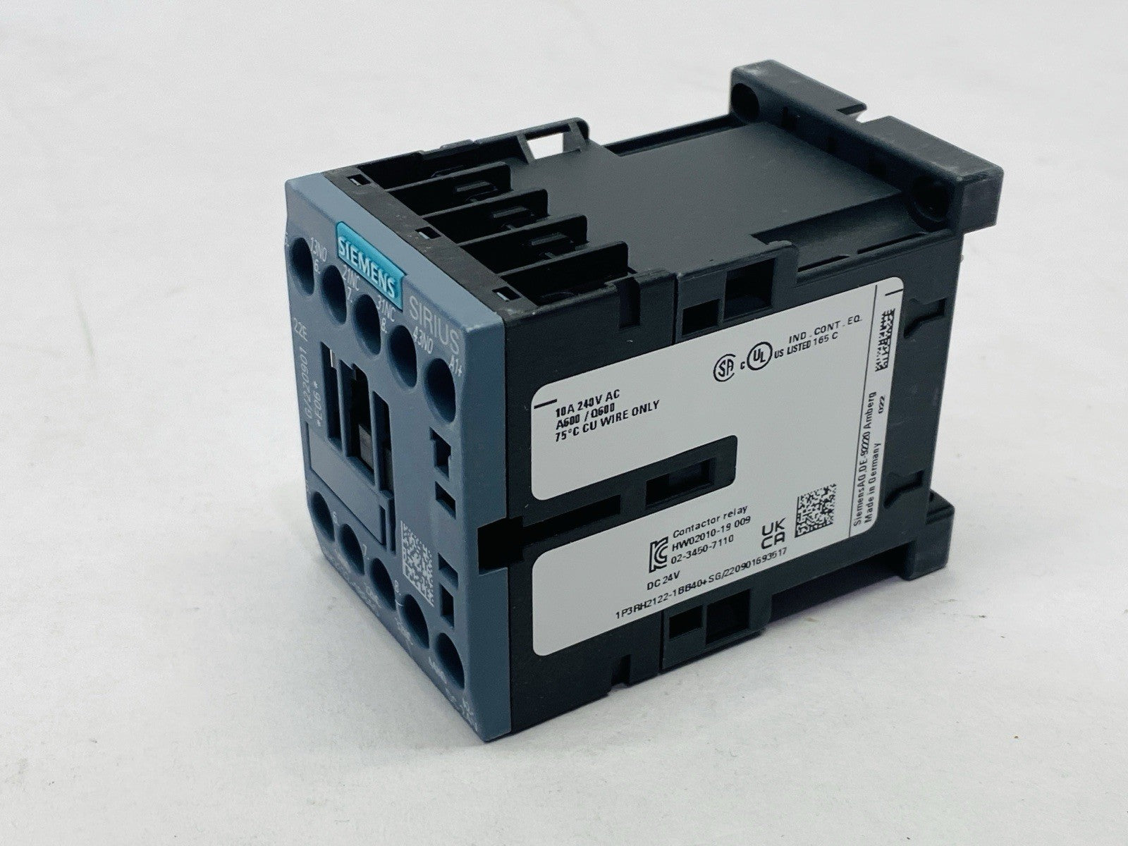 Siemens 3RH2122-1BB40 Contactor Relay 2 NO + 2 NC 24VDC - Maverick Industrial Sales