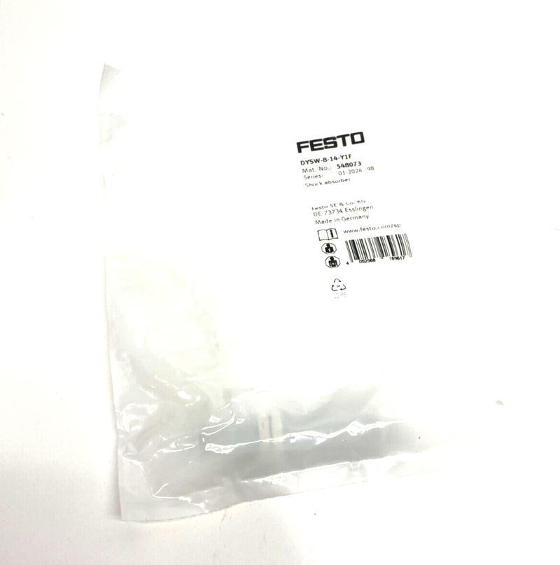 Festo DYSW-8-14-Y1F Pneumatic Shock Absorber 14mm Stroke 548073 - Maverick Industrial Sales