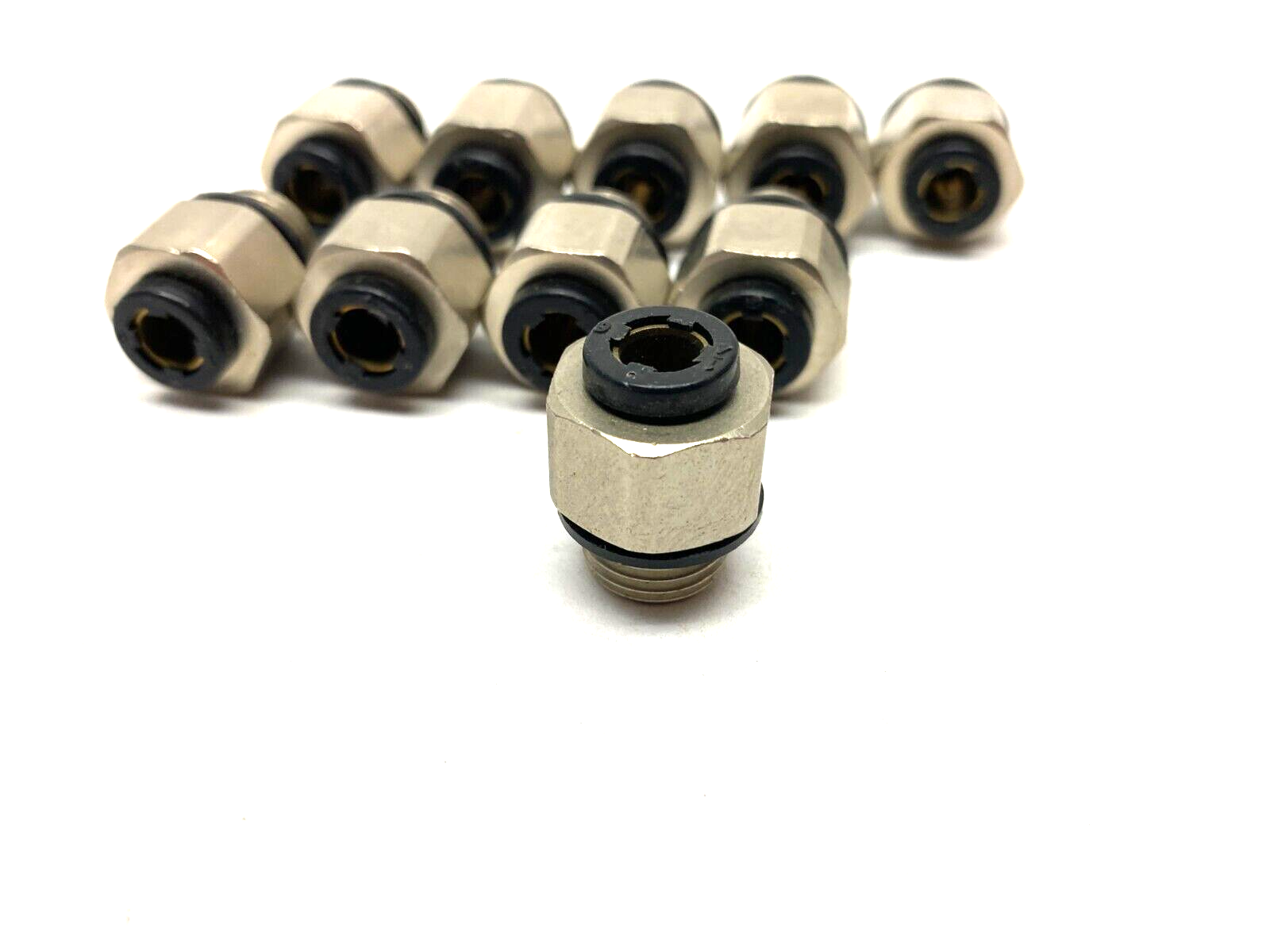 Stainless Steel Push-to-Connect Tube Fitting 6mm OD Tube to 1/4" MNPT LOT OF 10 - Maverick Industrial Sales