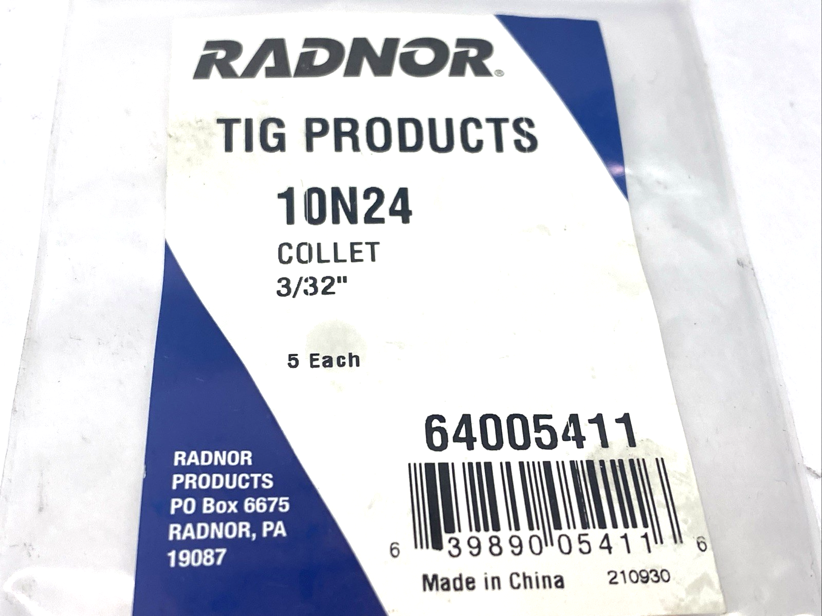 Radnor 10N24 Tig Welding Collet, 3/32" 640055411 LOT OF 10 - Maverick Industrial Sales