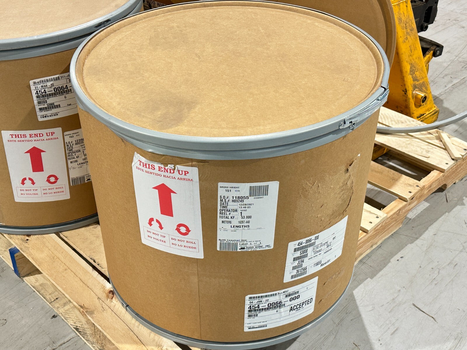 Judd Wire 454-0066-00 Wire White Style 1430 24AWG 300V H09249 53,800ft Roll - Maverick Industrial Sales