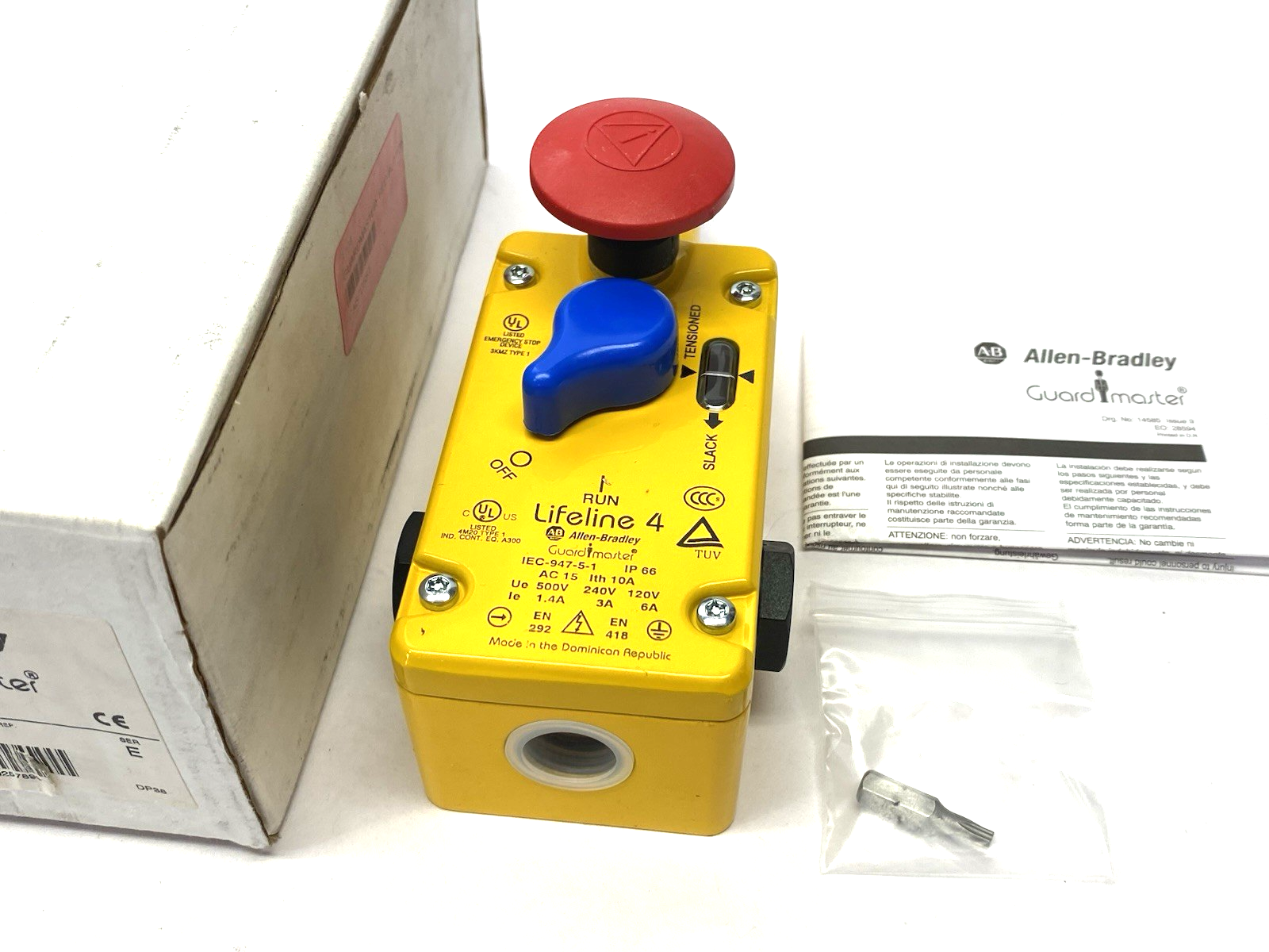 Allen Bradley 440E-L13042 Ser. E Guardmaster Lifeline 4 Cable Pull Switch - Maverick Industrial Sales