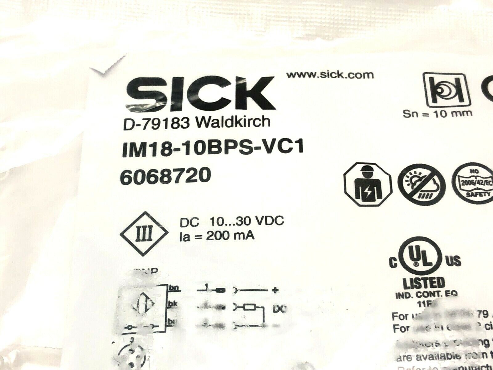 Sick IM18-10BPS-VC1 Inductive Proximity Sensor 6068720 - Maverick Industrial Sales
