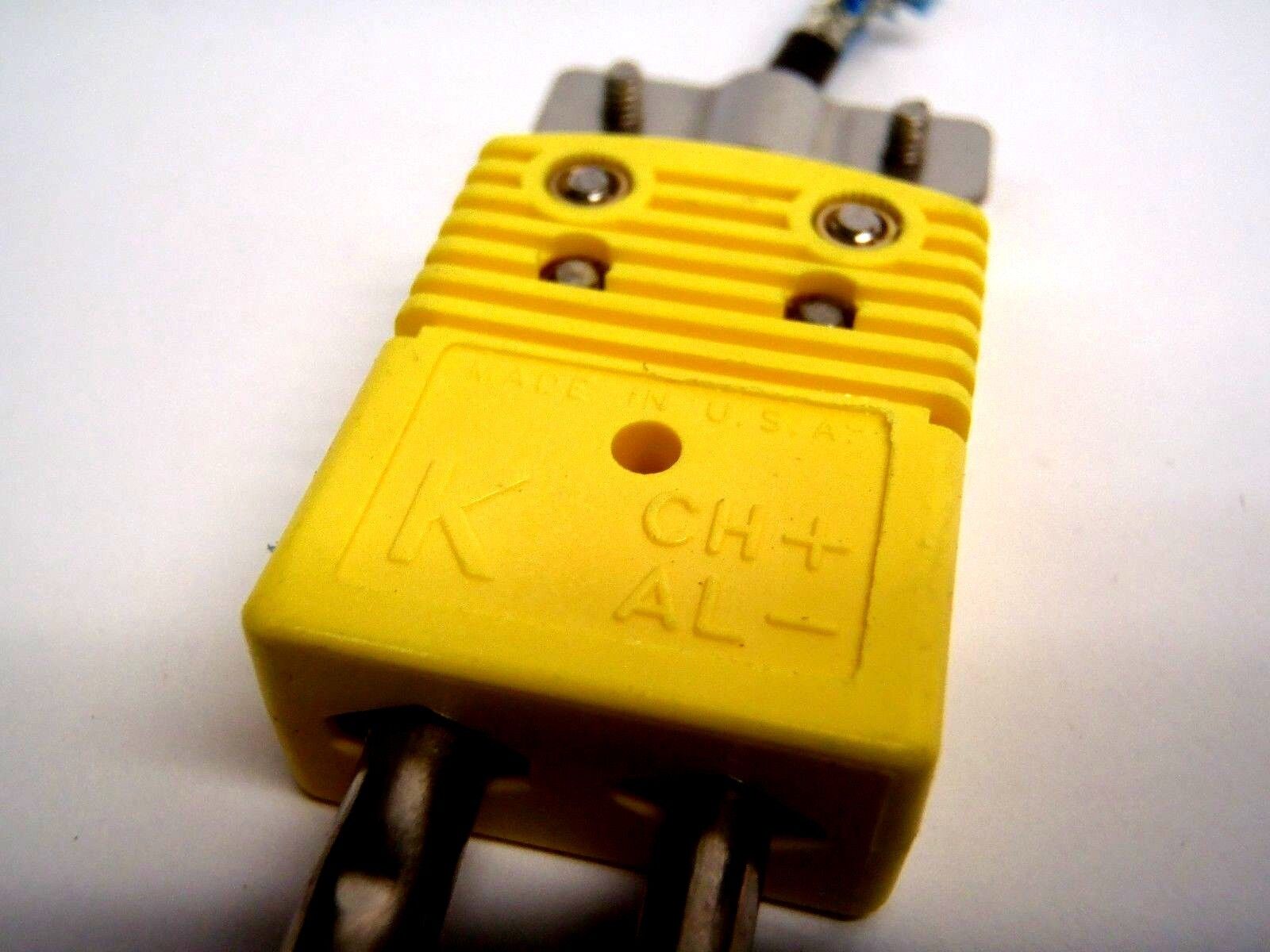 Omega Yellow K Type Bayonet Thermocouple Straight Feed CH+ AL- - Maverick Industrial Sales