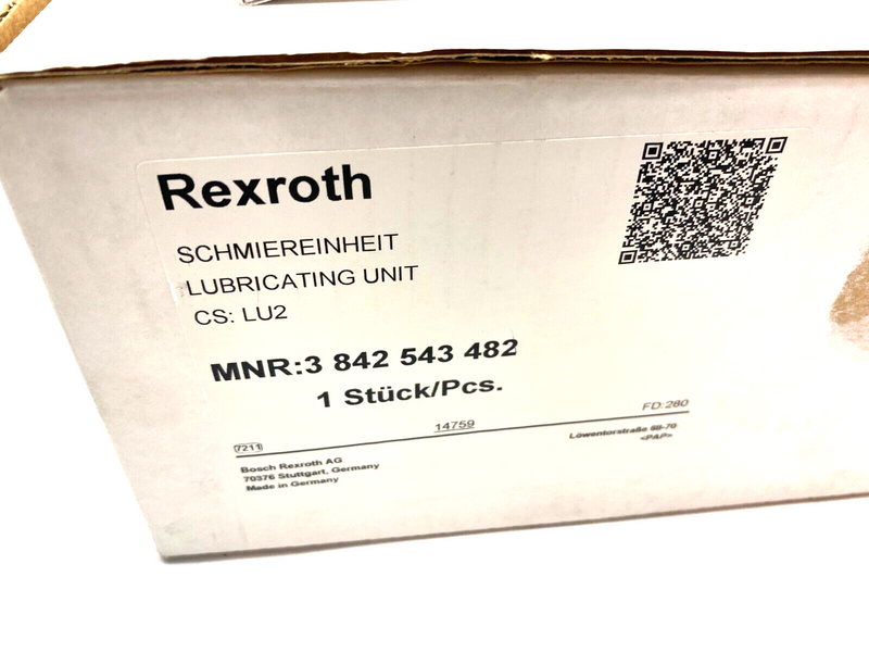 Bosch Rexroth 3842543482 Automatic Lubrication Unit LU 2 w/ Manual - Maverick Industrial Sales