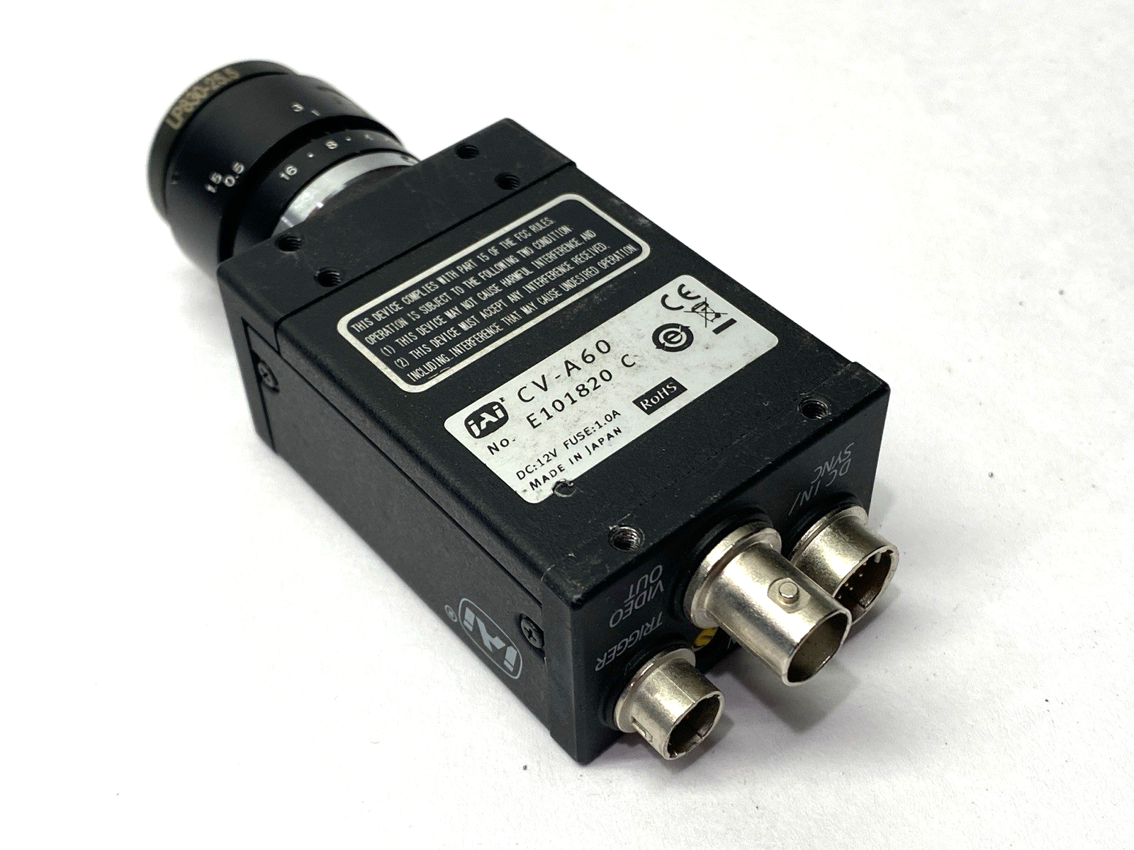 CV-A60 | JAI Compact Industrial High Performance Monochrome CCD Camera 12VDC - Used - Maverick Industrial Sales