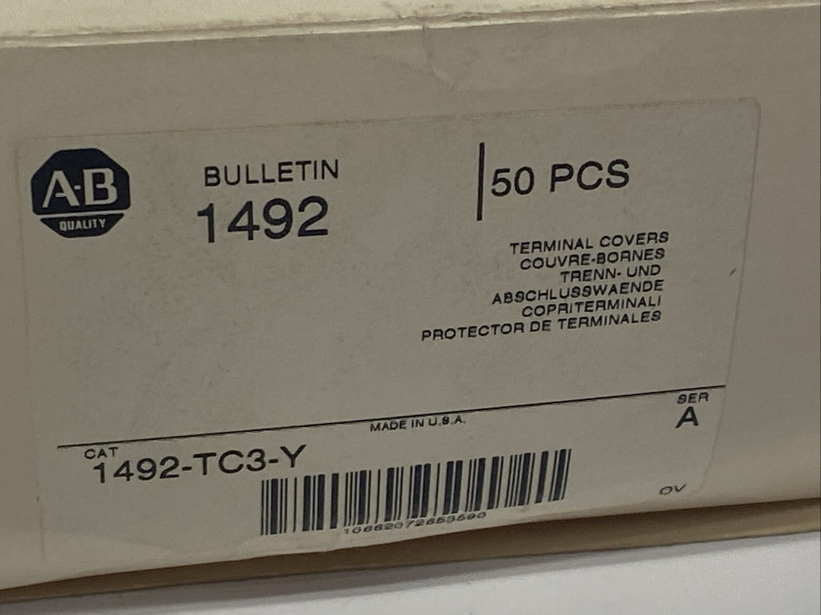 Allen Bradley 1492-TC3-Y Ser A Terminal Covers Yellow LOT OF 50 - Maverick Industrial Sales