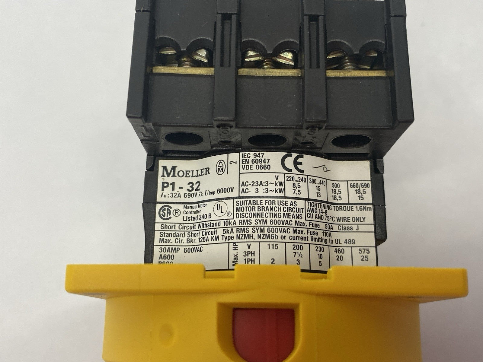 P1-32/EA/SVB | Eaton Moeller Emergency Main Switch 3-Pole Flush Mounting 081438 - Used - Maverick Industrial Sales