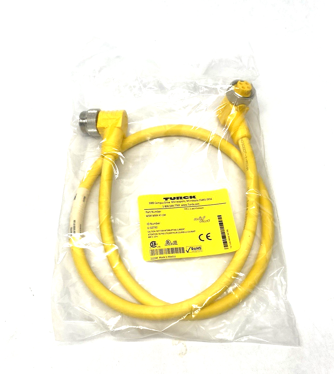 WSM WKM 47-1M | Turck Minifast Double Ended Power Cable U-32792 - New - Maverick Industrial Sales