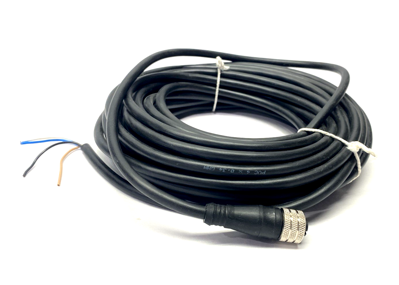 754E 705047 Cordset M12 4-Pin Straight PVC 4 x 0.34 QMM, Black 10m - Maverick Industrial Sales