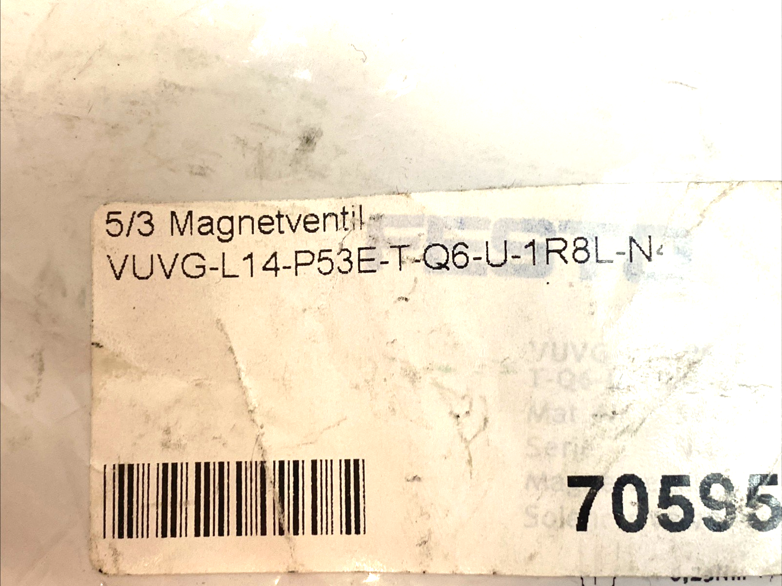 Festo VUVG-L14-P53E-T-Q6-U-1R8L-N4 Air Solenoid Valve w/ connecting cable - Maverick Industrial Sales