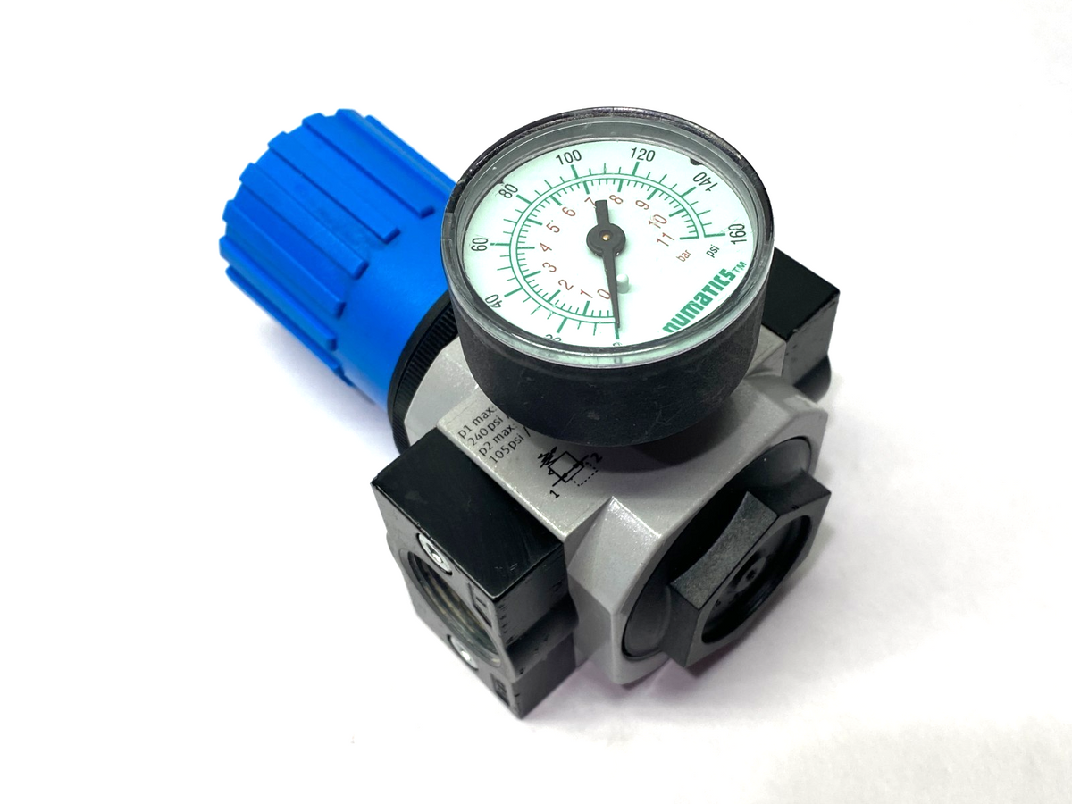 Festo LR-3/4-D-7-MIDI Pneumatic Pressure Regulator 162587 w/ Numatics Gauge - Maverick Industrial Sales