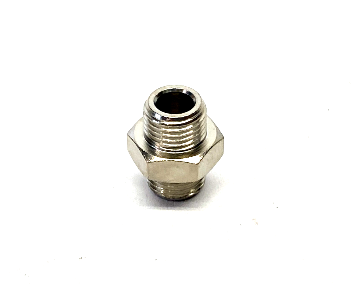2501 1/8 | Camozzi Metric-BSP Nipple 1/8" x 1/8" 13 MM Wrench Size LOT OF 20 - New – Open box - Maverick Industrial Sales