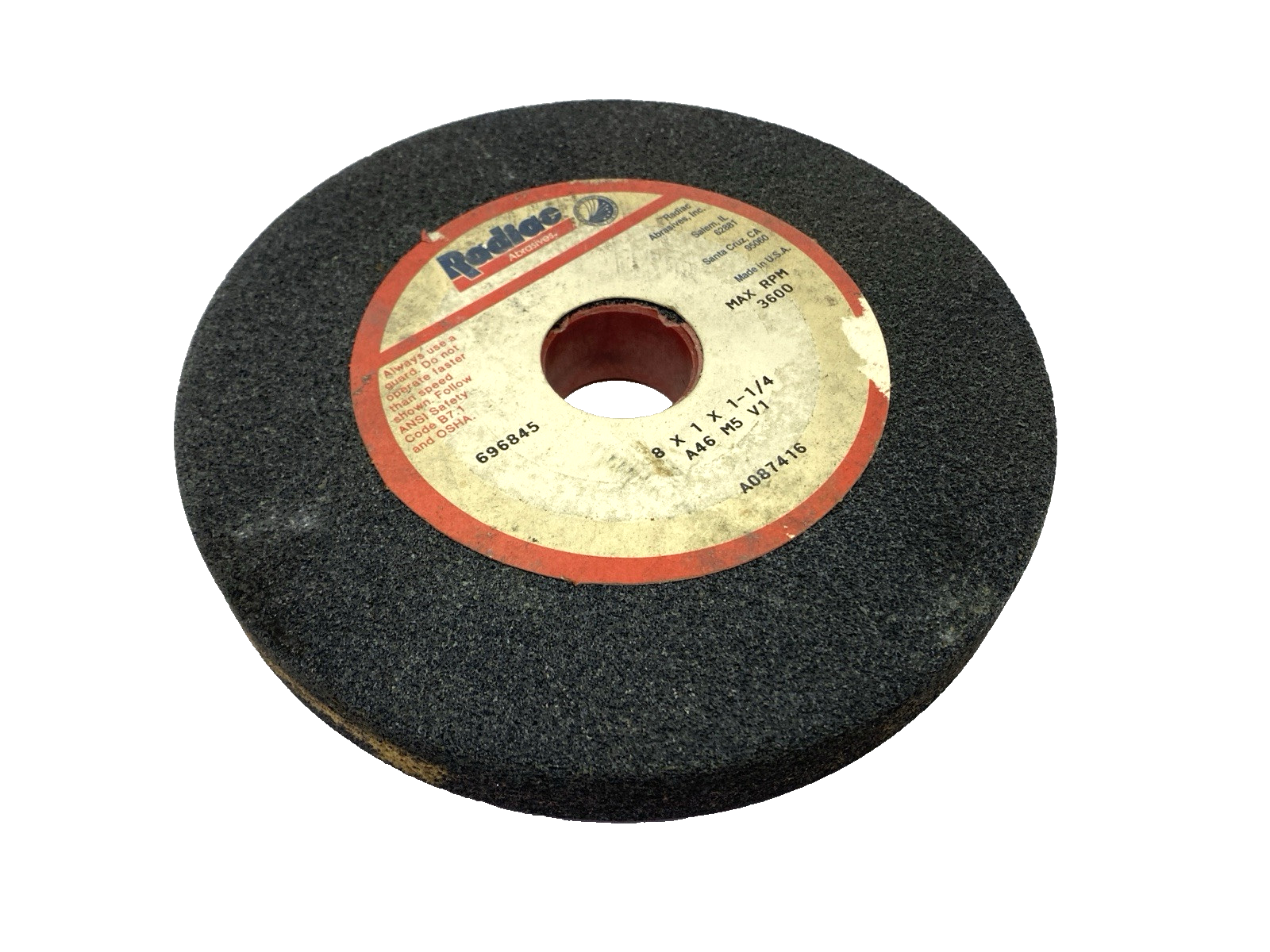 Radiac A087416 Grinding Wheel 8" x 1" x 1-1/4" 696845 - Maverick Industrial Sales