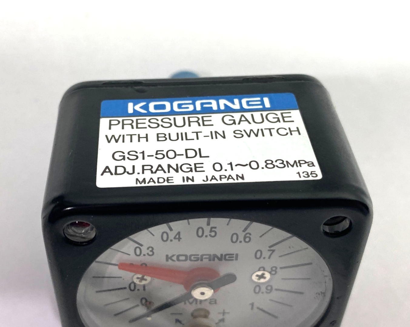 Koganei GS1-50-DL Pressure Gauge w/ Built-in Switch 0.1~0.83MPa - Maverick Industrial Sales