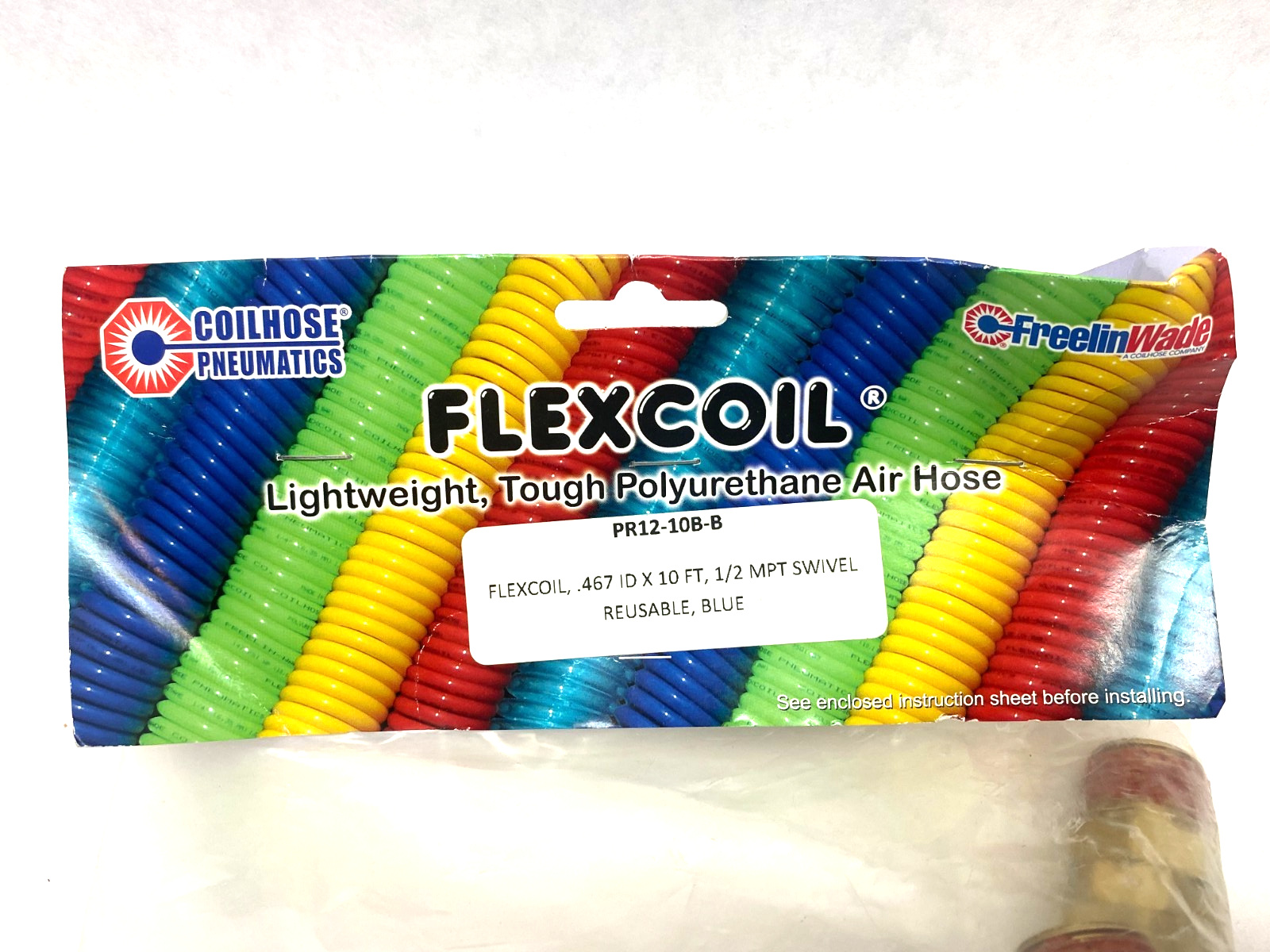 Freelin Wade PR12-10B-B Flexcoil® Flexible Hose 1/2" MNPT .467 ID x 10ft - Maverick Industrial Sales