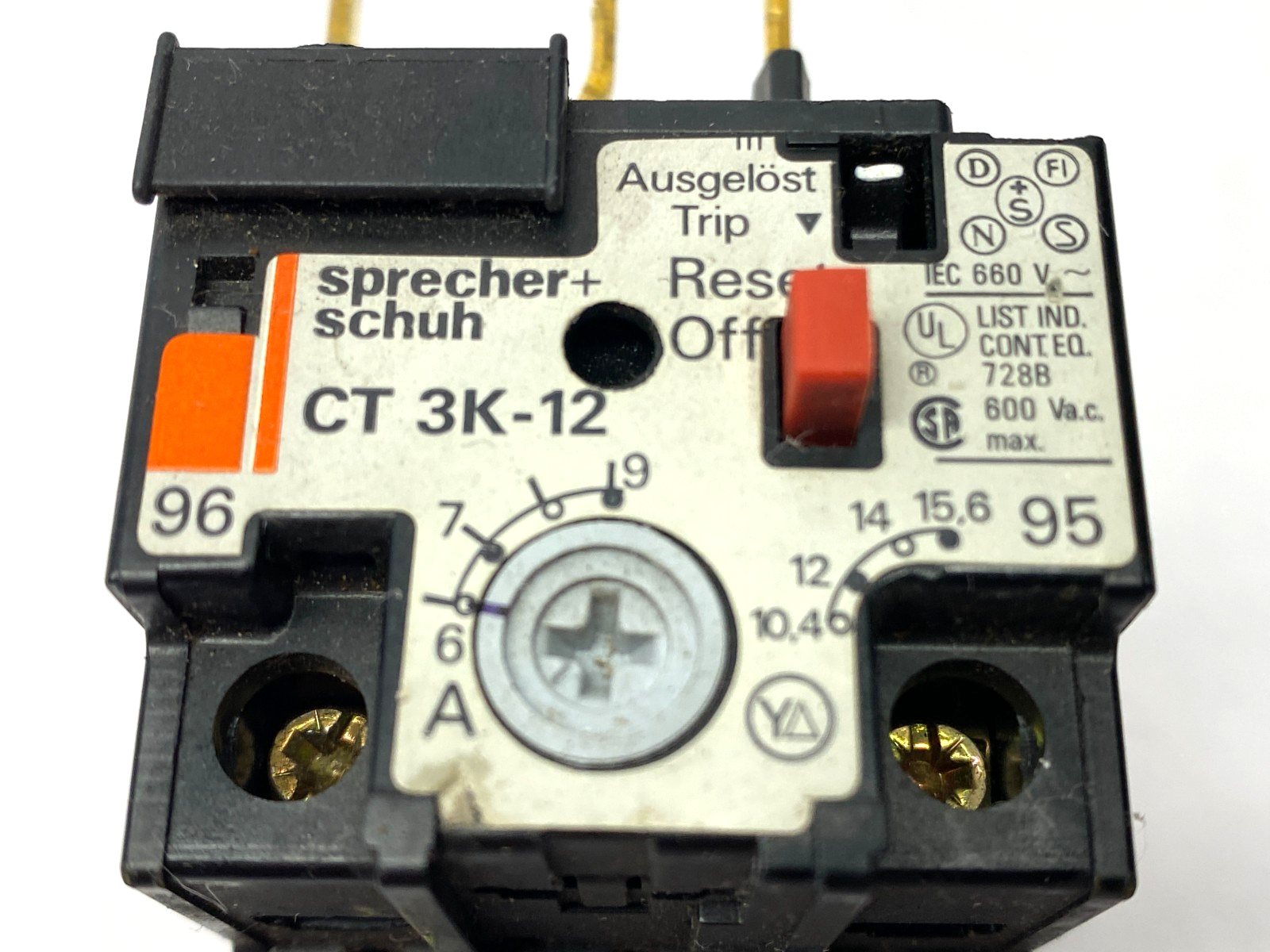 CT3K-12-9 | Sprecher+Schuh Overload Relay 6-9A DAMAGED - Used - Maverick Industrial Sales