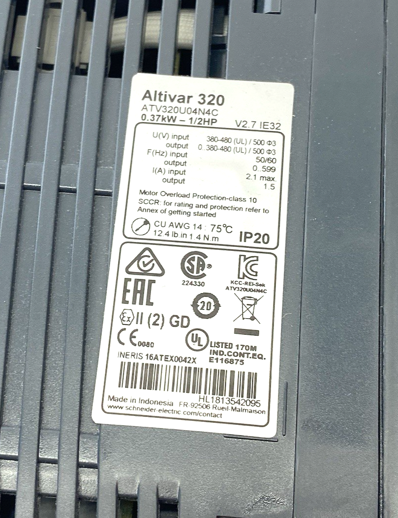 Schneider Electric ATV320U04N4C Altivar Machine ATV320 Variable Speed Drive 3-ph - Maverick Industrial Sales