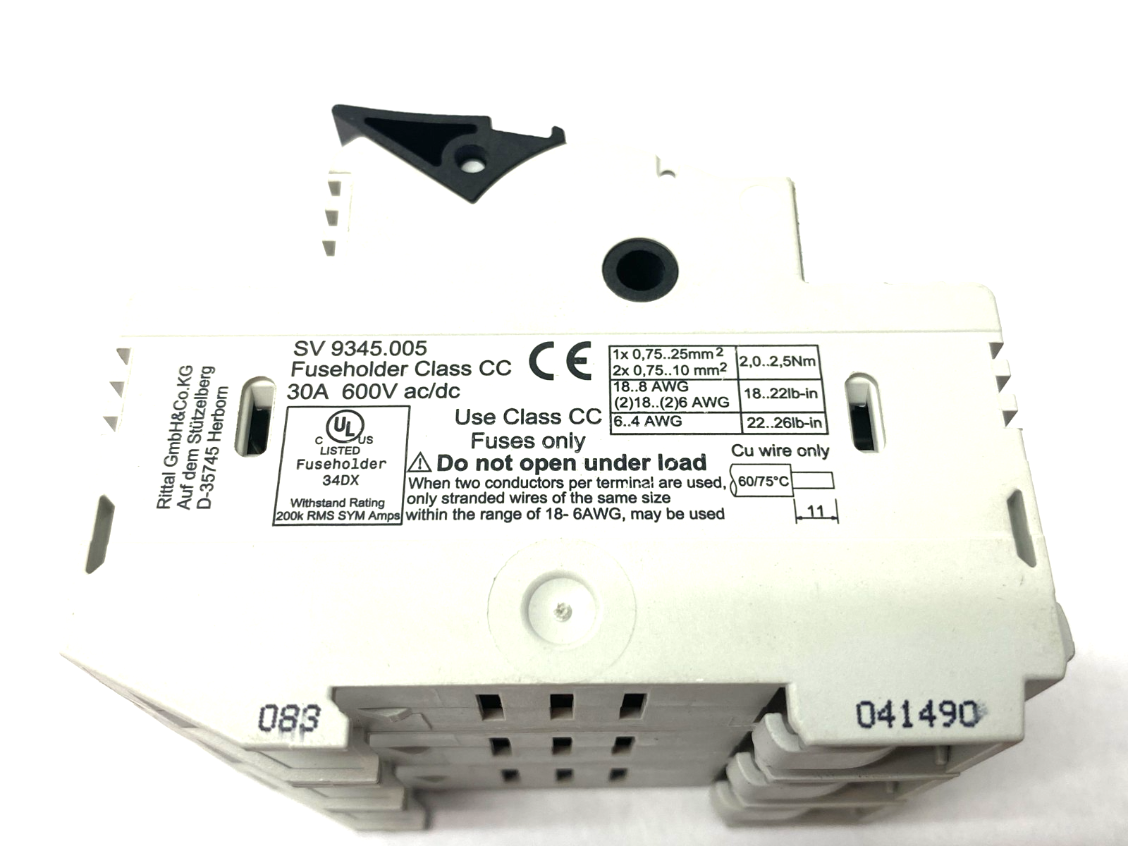 Rittal SV 9345.005 Fuse Holder 31A to 60A 3-pole 9345005 - Maverick Industrial Sales