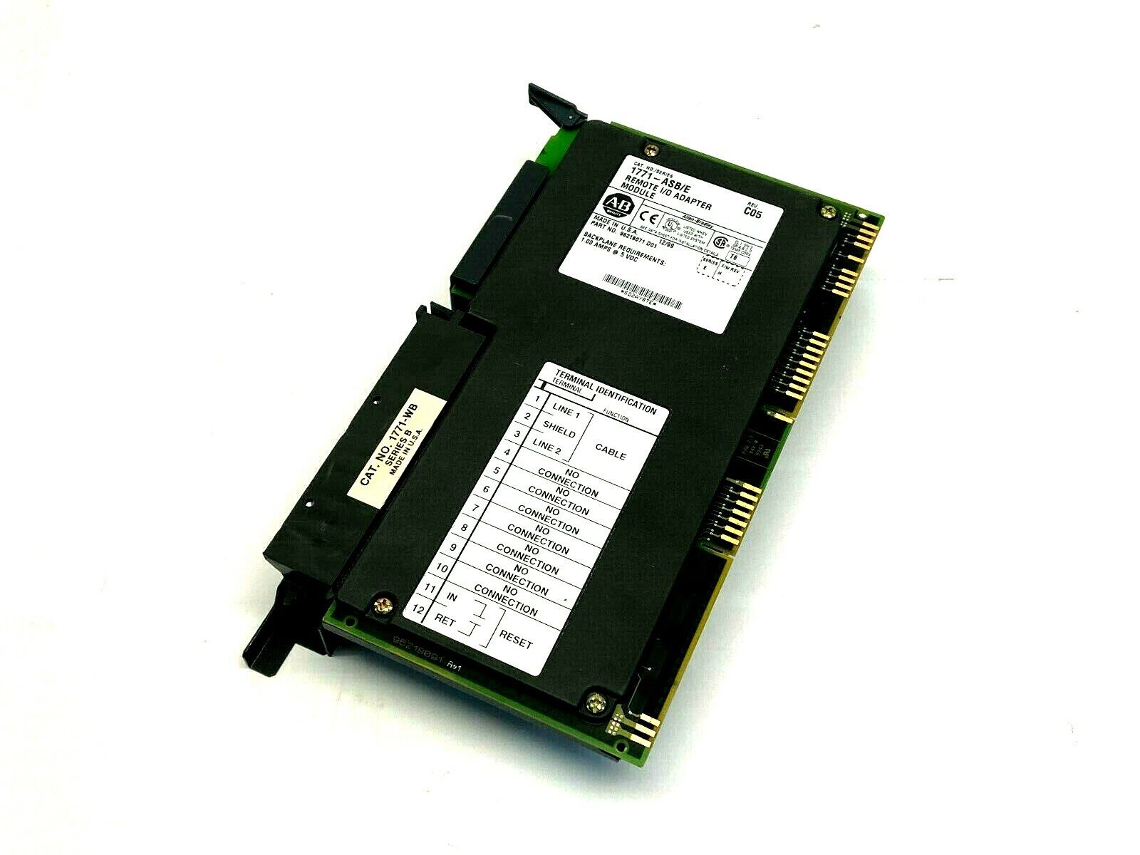 Allen Bradley 1771-ASB/E Rev C05 Remote I/O Adapter Module Firmware H 96218071 - Maverick Industrial Sales